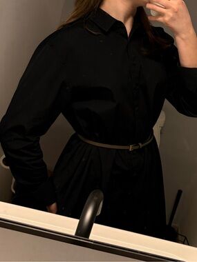 Nordstrom Black Collared Shirt Dress